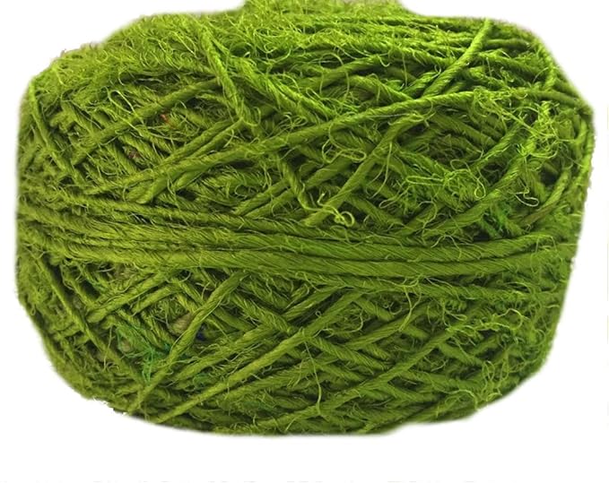Knitsilk Premium Ball Recycled Sari Silk Yarn - Olive Green - 100gm, 150yards