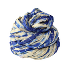 Knitsilk Recycled Shibori Sari Silk Ribbon Yarn – Super Bulky | Royal Blue | Crochet, Knitting, Embroidery & Jewelry Making | 100g / 30 Yards
