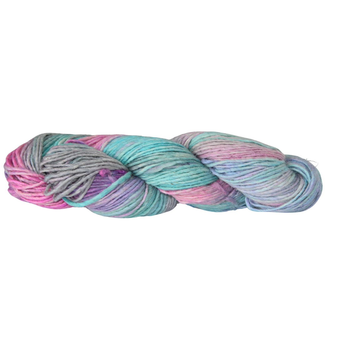 Knitsilk Silk Wool Blend Yarn Singles | 100g Merino Silk Yarn for Knitting & Crochet | Hand-Dyed Tonal Variegated Sport/DK Weight Wool | Fair Trade Natural Yarn (Ganges)