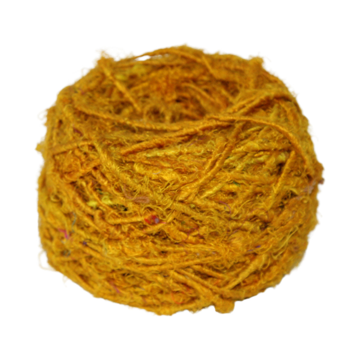 Knitsilk Recycled Sari Silk Yarn - Mustard | 85 Yards | 100g | 1 Gum Ball