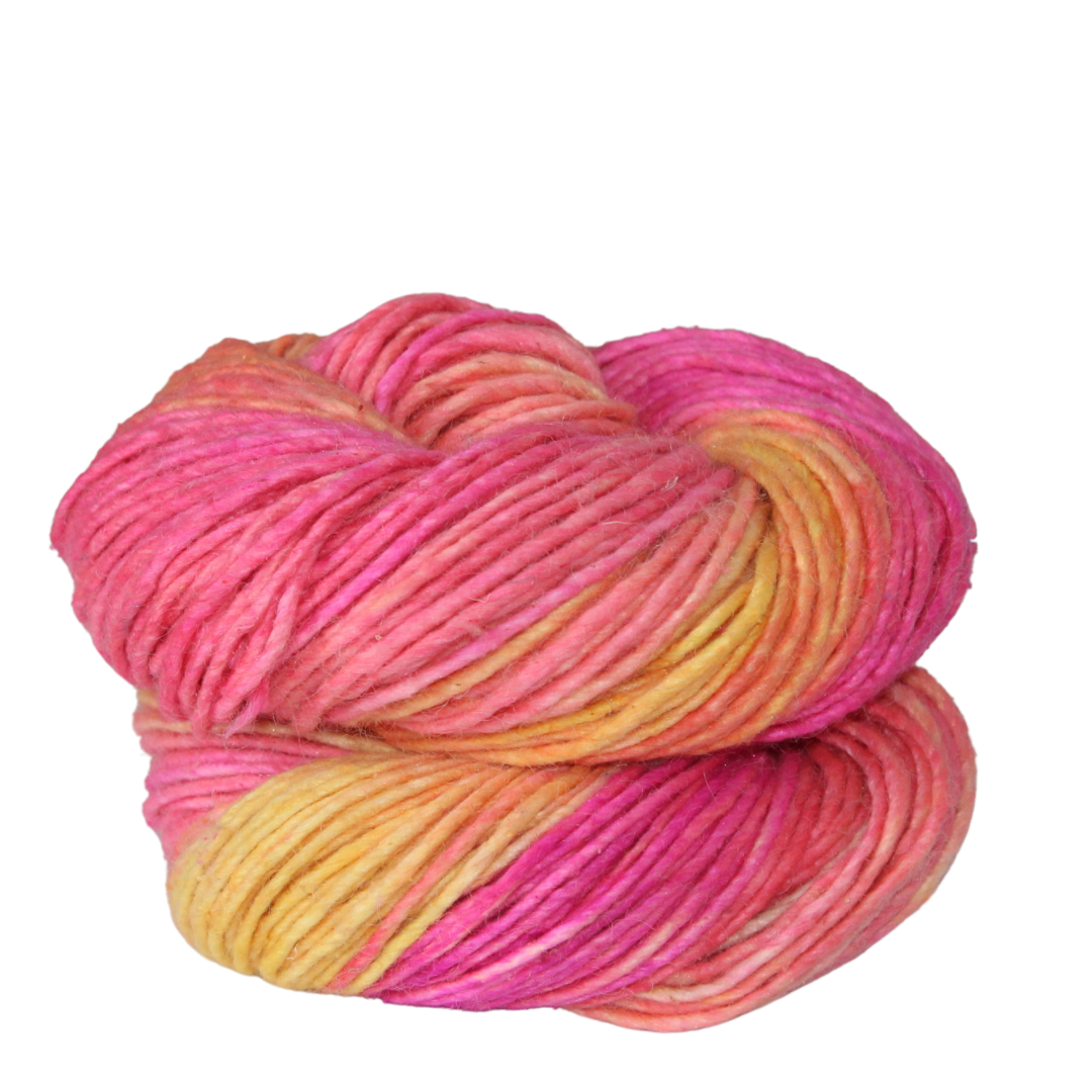 Knitsilk Silk Wool Blend Yarn Singles | 100g Merino Silk Yarn for Knitting & Crochet | Hand-Dyed Tonal Variegated Sport/DK Weight Wool | Fair Trade Natural Yarn (Thames)