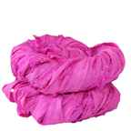 Knitsilk Recycled Sari Silk Ribbon Yarn – Super Bulky | Magenta | Crochet, Knitting, Embroidery & Jewelry Making | 100g / 30 Yards