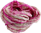 Knitsilk Recycled Shibori Sari Silk Ribbon Yarn – Super Bulky | Light Pink | Crochet, Knitting, Embroidery & Jewelry Making | 100g / 30 Yards