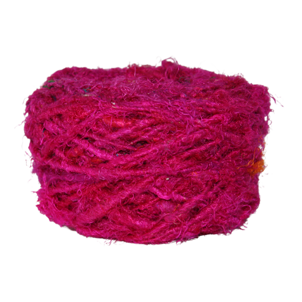 Knitsilk Recycled Sari Silk Yarn - Pink | 85 Yards | 100g | 1 Gum Ball