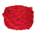 Knitsilk Recycled Sari Silk Yarn - Red| 85 Yards | 100g | 1 Gum Ball