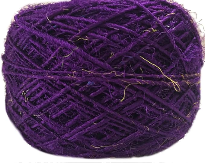 Knitsilk Premium Ball Recycled Sari Silk Yarn - Magenta - 100gm, 150yards