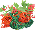 Knitsilk Handspun Recycled Sari Silk Yarn – Orange & Green Combo | 100g x 2 | 50-70 Yards/Ball | Eco-Friendly Bulky Yarn for Knitting, Crocheting & Weaving