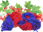 Knitsilk Handspun Recycled Sari Silk Yarn – Red & Blue Combo | 100g x 2 | 50-70 Yards/Ball | Eco-Friendly Bulky Yarn for Knitting, Crocheting & Weaving