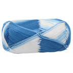 Knitsilk CottonMuse – 100% Gassed Mercerized Cotton Yarn| 4 x 75g (Total 1528 Yards), Soft, Matte Finish, Blue white | Premium Crochet Thread for Apparel & DIY Crafts | Pack of 4