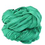 Knitsilk Recycled Sari Silk Ribbon Yarn – Super Bulky | Green | Crochet, Knitting, Embroidery & Jewelry Making | 100g / 30 Yards