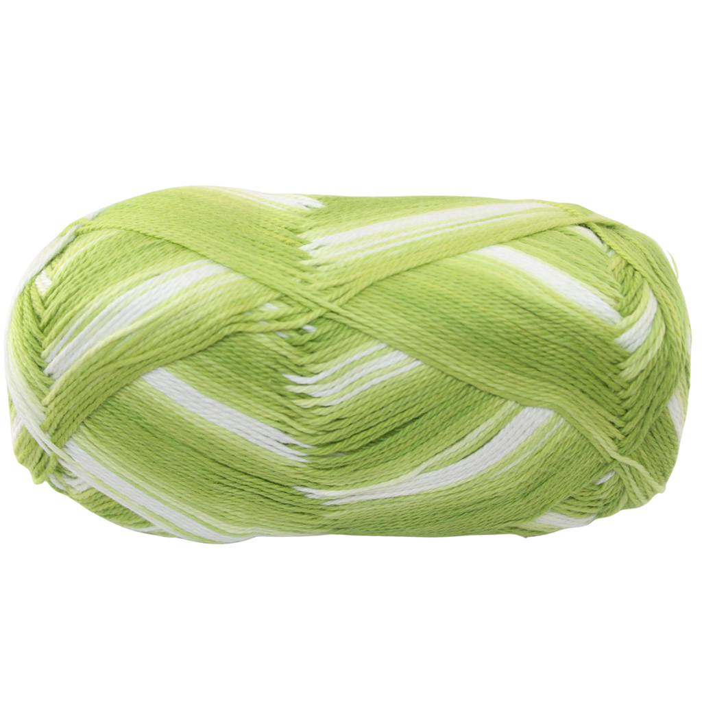 Knitsilk CottonMuse – 100% Gassed Mercerized Cotton Yarn| 4 x 75g (Total 1528 Yards), Soft, Matte Finish, Green white | Premium Crochet Thread for Apparel & DIY Crafts | Pack of 4