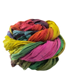 Knitsilk Recycled Sari Silk Ribbon Yarn – Super Bulky | Multicolor | Crochet, Knitting, Embroidery & Jewelry Making | 100g / 30 Yards
