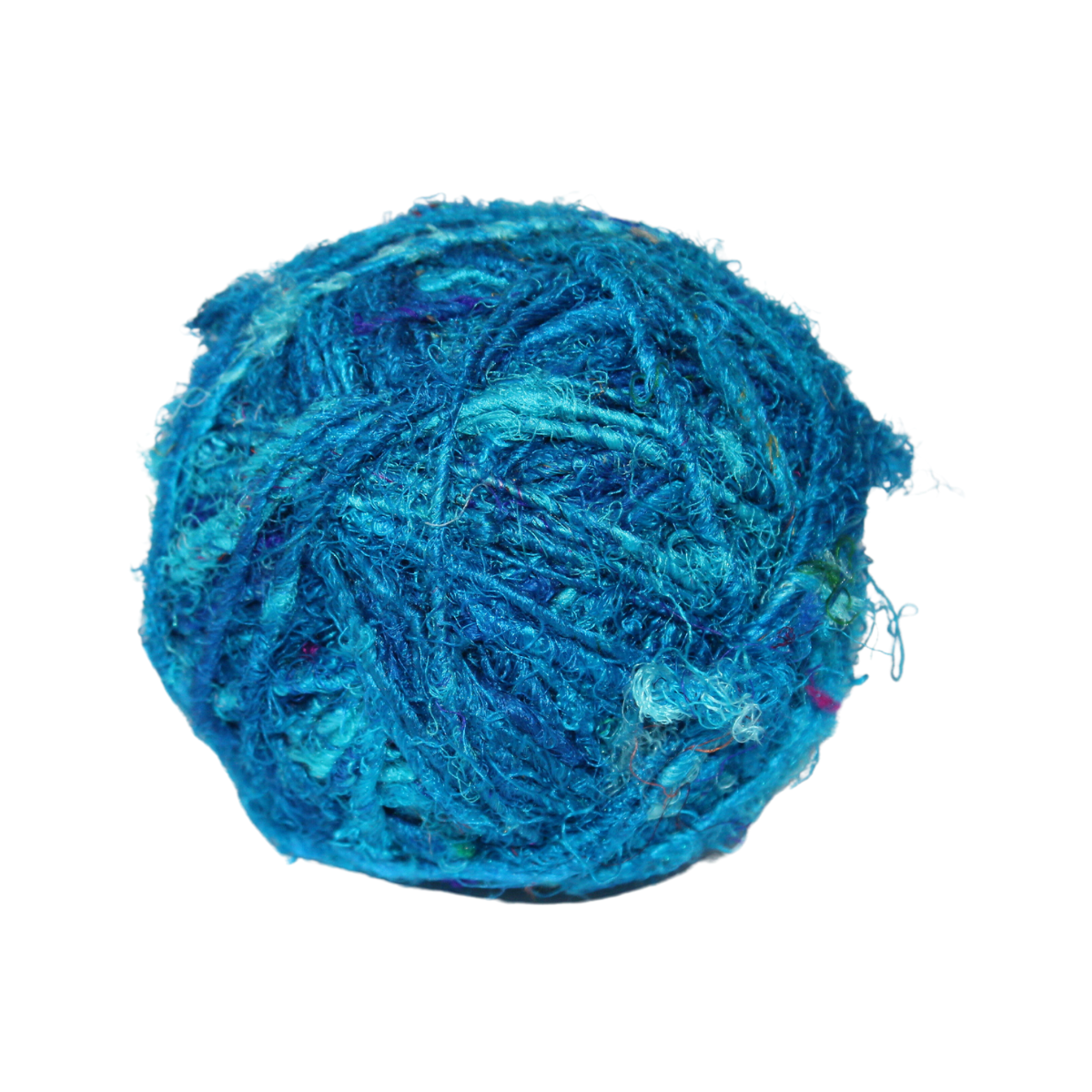 Knitsilk Recycled Sari Silk Yarn -  Aqua Blue | 85 Yards | 100g | 1 Gum Ball