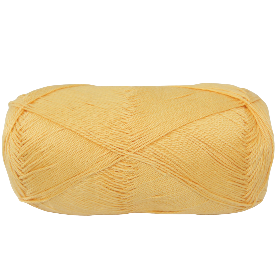 Knitsilk CottonMuse – 100% Gassed Mercerized Cotton Yarn| 4 x 75g (Total 1528 Yards), Soft, Matte Finish, Yellow| Premium Crochet Thread for Apparel & DIY Crafts | Pack of 4