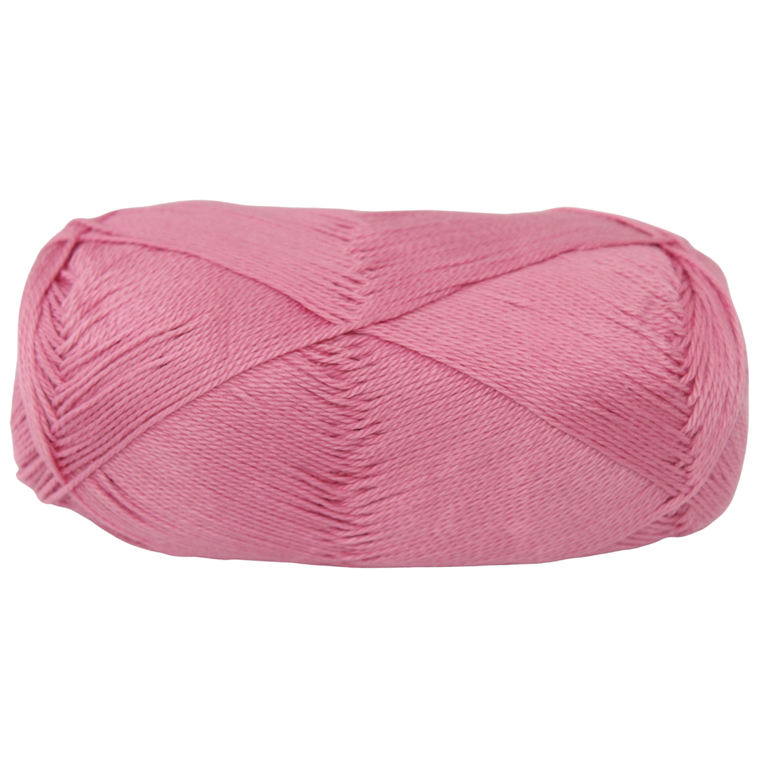 Knitsilk CottonMuse – 100% Gassed Mercerized Cotton Yarn| 4 x 75g (Total 1528 Yards), Soft, Matte Finish, Pink | Premium Crochet Thread for Apparel & DIY Crafts | Pack of 4