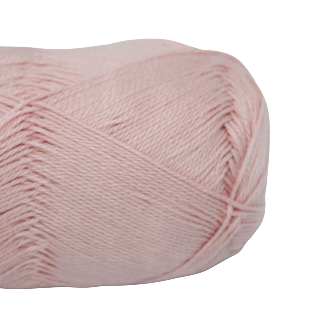 Knitsilk CottonMuse – 100% Gassed Mercerized Cotton Yarn| 4 x 75g (Total 1528 Yards), Soft, Matte Finish, Light pink | Premium Crochet Thread for Apparel & DIY Crafts | Pack of 4