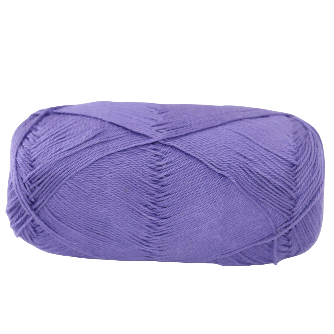 Knitsilk CottonMuse – 100% Gassed Mercerized Cotton Yarn| 4 x 75g (Total 1528 Yards), Soft, Matte Finish, Purple | Premium Crochet Thread for Apparel & DIY Crafts | Pack of 4