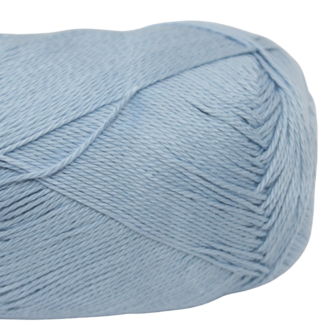 Knitsilk CottonMuse – 100% Gassed Mercerized Cotton Yarn| 4 x 75g (Total 1528 Yards), Soft, Matte Finish, Sky blue | Premium Crochet Thread for Apparel & DIY Crafts | Pack of 4