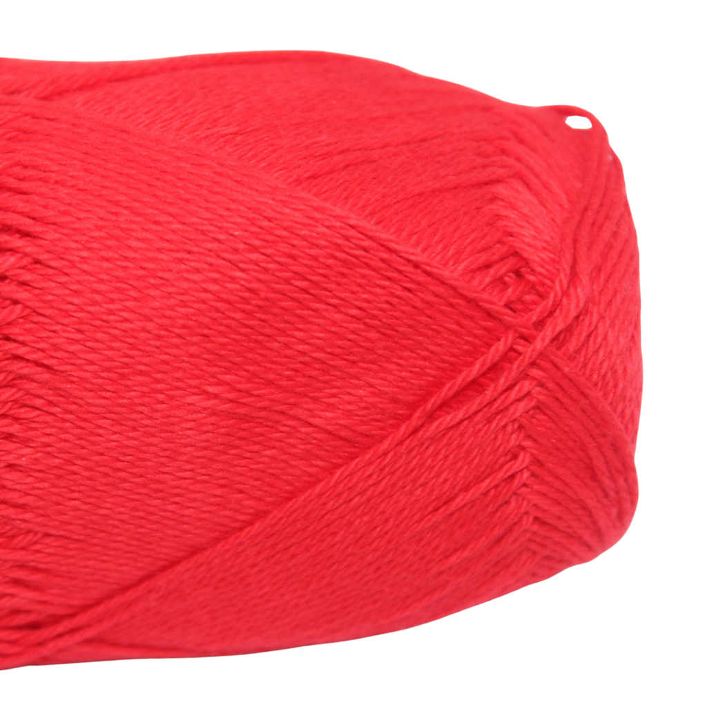 Knitsilk CottonMuse – 100% Gassed Mercerized Cotton Yarn| 4 x 75g (Total 1528 Yards), Soft, Matte Finish, Red | Premium Crochet Thread for Apparel & DIY Crafts | Pack of 4