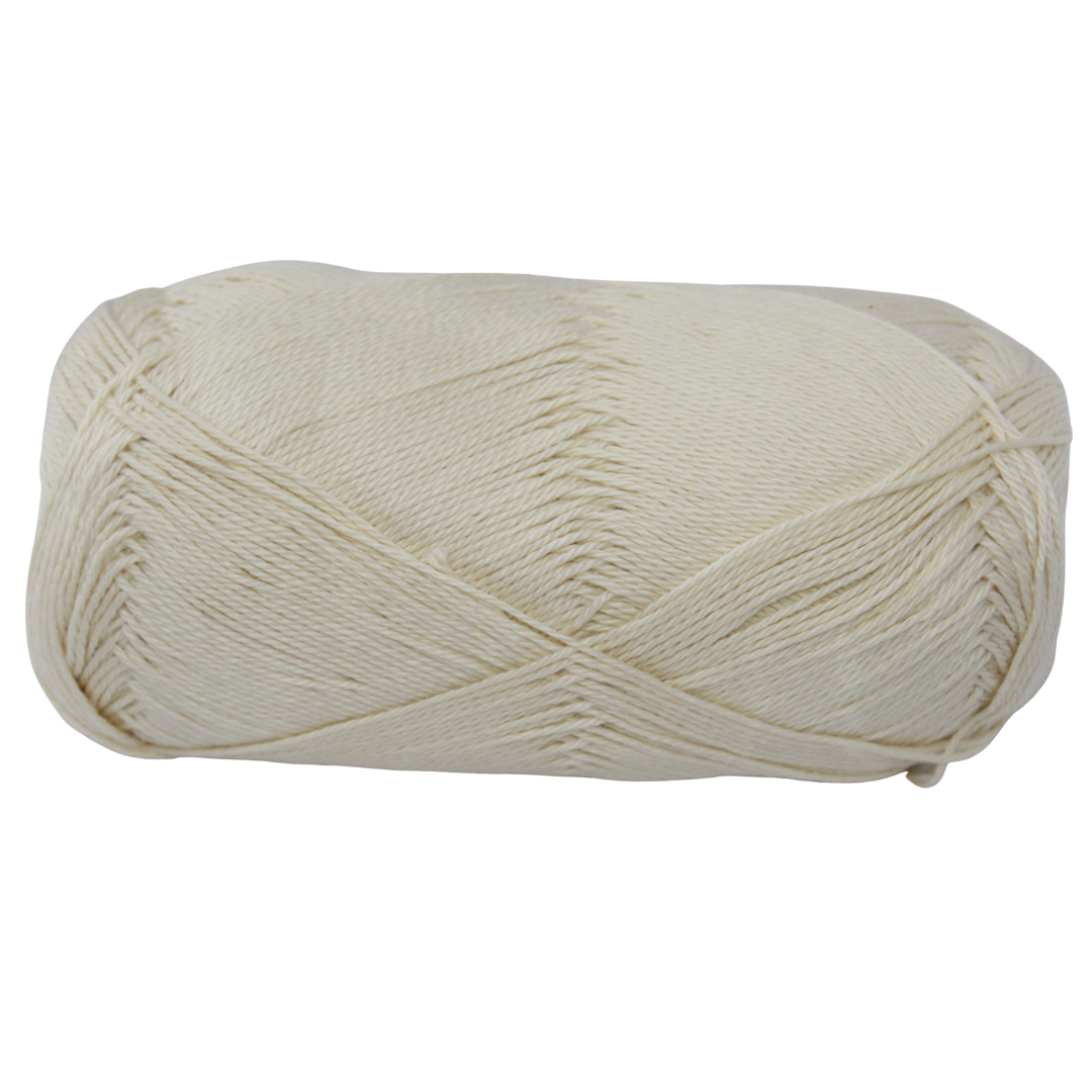 Knitsilk CottonMuse – 100% Gassed Mercerized Cotton Yarn| 4 x 75g (Total 1528 Yards), Soft, Matte Finish, Cream | Premium Crochet Thread for Apparel & DIY Crafts | Pack of 4