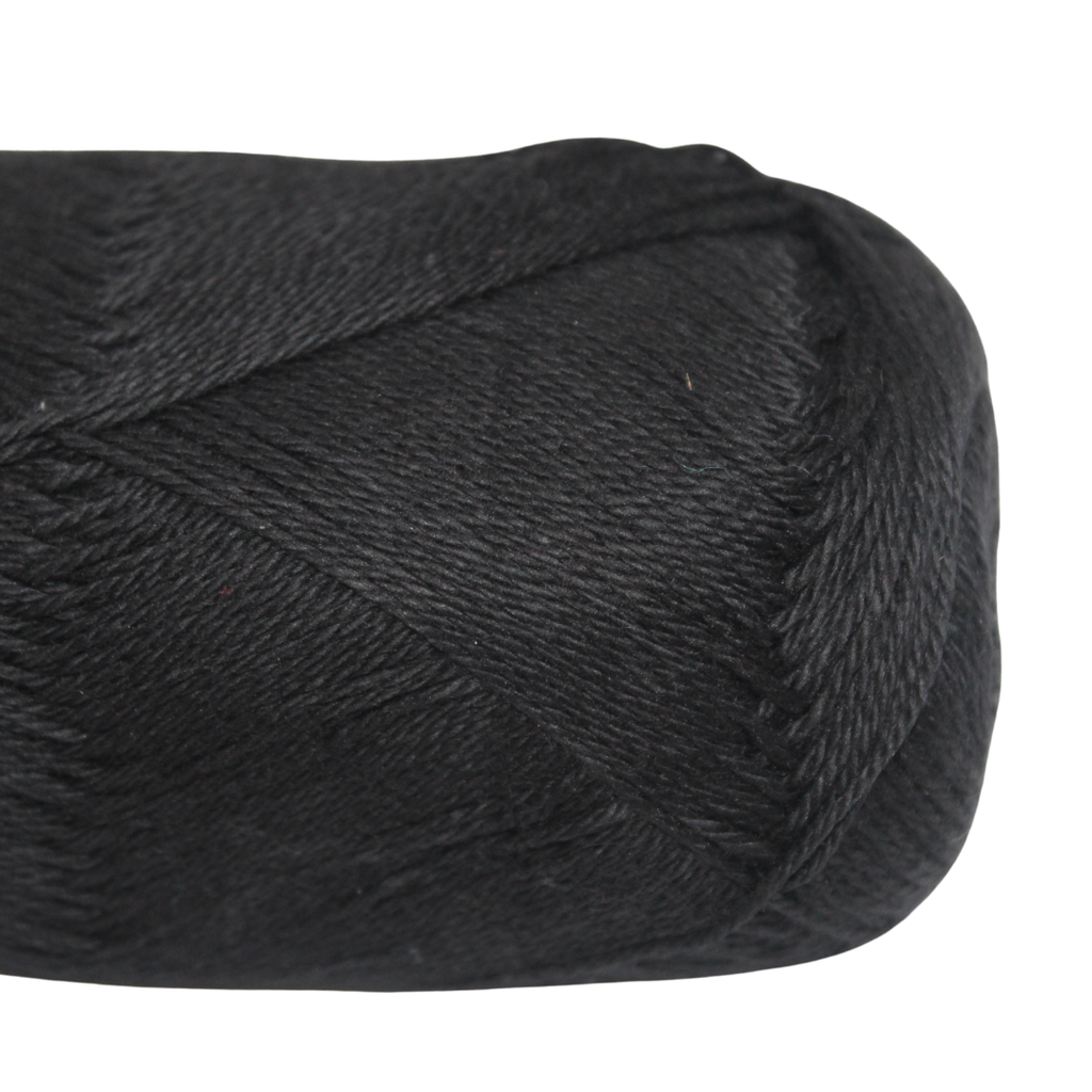 Knitsilk CottonMuse – 100% Gassed Mercerized Cotton Yarn| 4 x 75g (Total 1528 Yards), Soft, Matte Finish, Black | Premium Crochet Thread for Apparel & DIY Crafts | Pack of 4