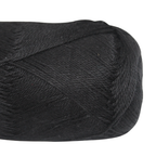Knitsilk CottonMuse – 100% Gassed Mercerized Cotton Yarn| 4 x 75g (Total 1528 Yards), Soft, Matte Finish, Black | Premium Crochet Thread for Apparel & DIY Crafts | Pack of 4