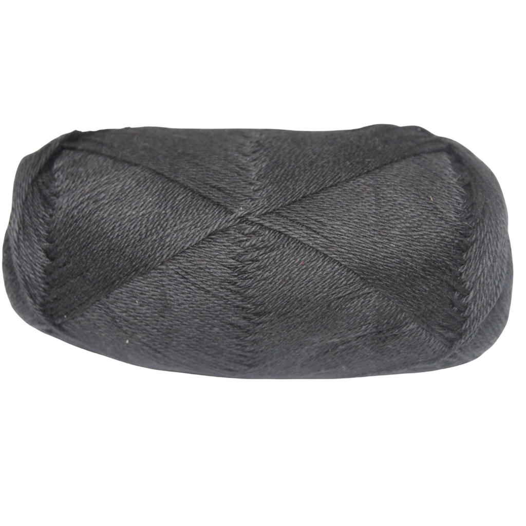 Knitsilk CottonMuse – 100% Gassed Mercerized Cotton Yarn| 4 x 75g (Total 1528 Yards), Soft, Matte Finish, Black | Premium Crochet Thread for Apparel & DIY Crafts | Pack of 4