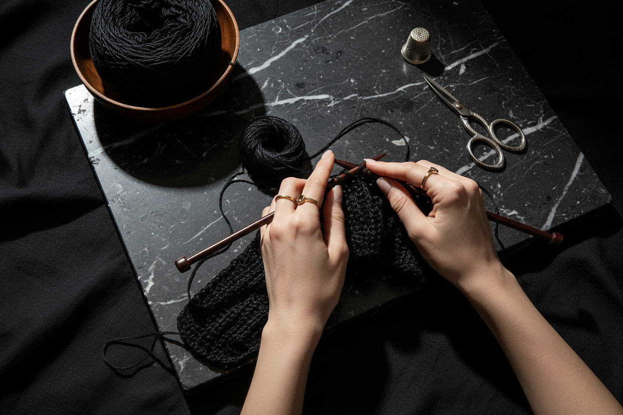 Knitsilk 3 Ply 100% Mulberry Silk Lace Weight Yarn | Perfect for Knitting, Crocheting & Weaving | Premium Quality Silk Yarn for Luxurious Projects (50g – 260 Yards, Black)