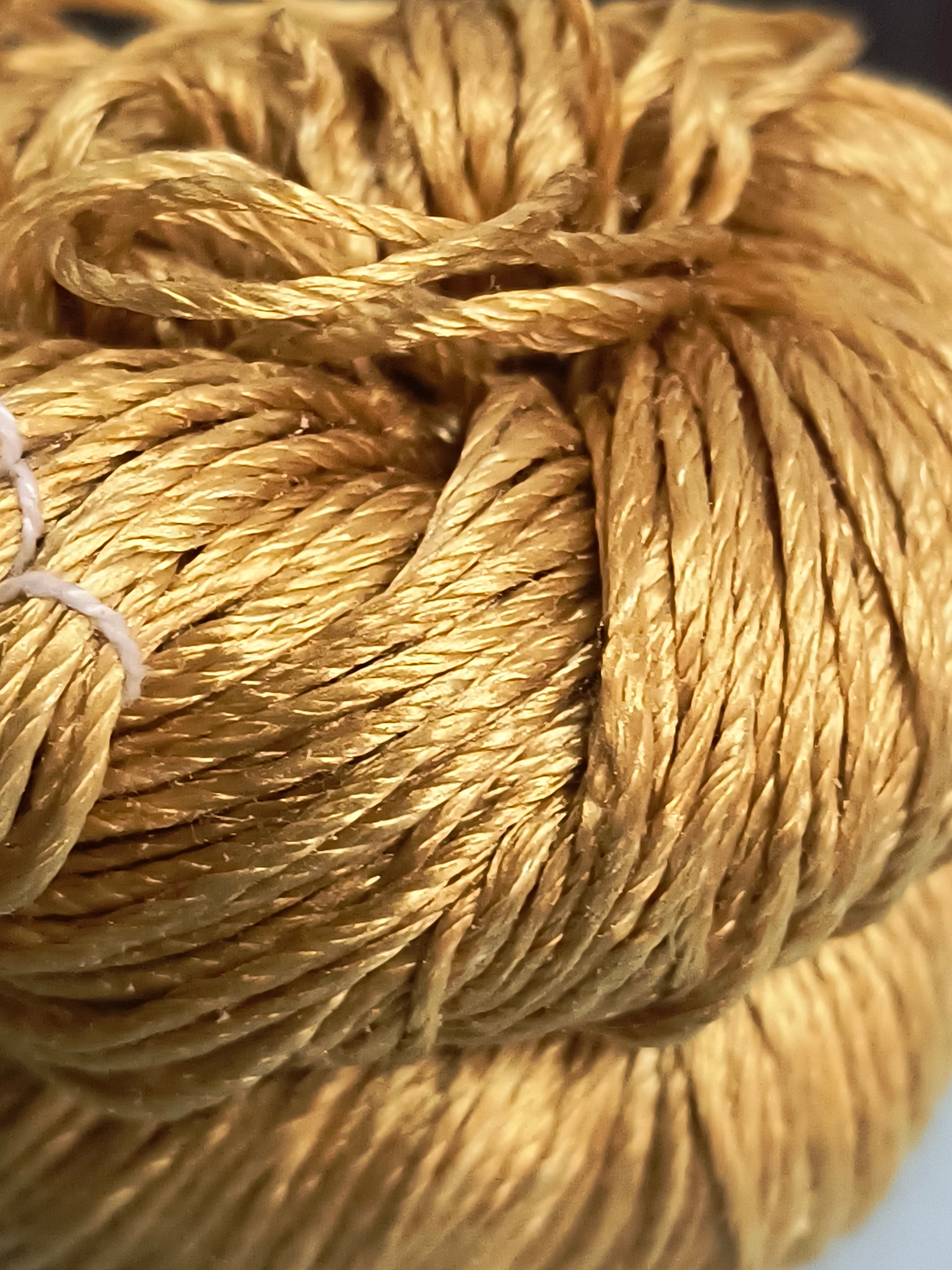 Knitsilk 3 Ply 100% Mulberry Silk Lace Weight Yarn | Perfect for Knitting, Crocheting & Weaving | Premium Quality Silk Yarn for Luxurious Projects (50g – 260 Yards, Golden Mustard)