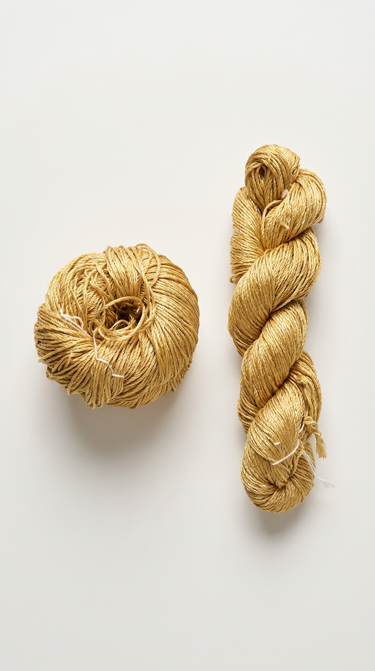 Knitsilk 3 Ply 100% Mulberry Silk Lace Weight Yarn | Perfect for Knitting, Crocheting & Weaving | Premium Quality Silk Yarn for Luxurious Projects (50g – 260 Yards, Golden Mustard)