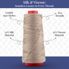 Knitsilk DK Silk Cotton Yarn | 2/60NM x 8 Ply | 180 Yards / 50g | Khaki | Soft, Lustrous, Premium Silk Cotton Blend for Knitting, Crochet & Crafting