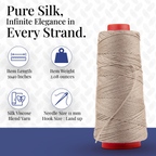 Knitsilk DK Silk Cotton Yarn | 2/60NM x 8 Ply | 180 Yards / 50g | Khaki | Soft, Lustrous, Premium Silk Cotton Blend for Knitting, Crochet & Crafting