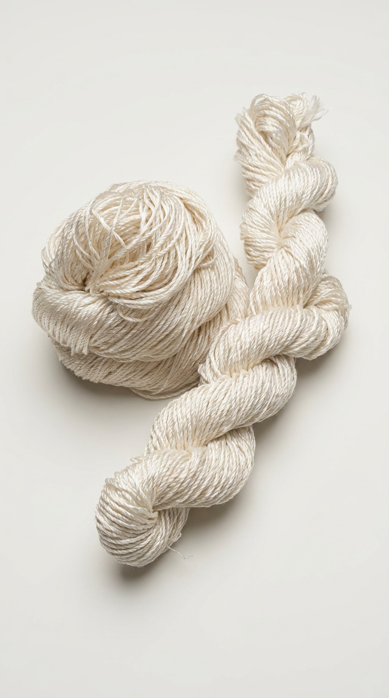 Knitsilk 3 Ply 100% Mulberry Silk Lace Weight Yarn | Perfect for Knitting, Crocheting & Weaving | Premium Quality Silk Yarn for Luxurious Projects (50g – 260 Yards, Sacred White)