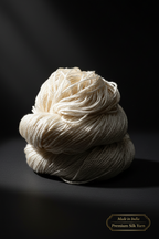 Knitsilk 3 Ply 100% Mulberry Silk Lace Weight Yarn | Perfect for Knitting, Crocheting & Weaving | Premium Quality Silk Yarn for Luxurious Projects (50g – 260 Yards, Sacred White)
