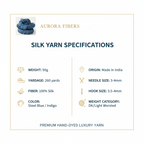 Knitsilk 3 Ply 100% Mulberry Silk Lace Weight Yarn | Perfect for Knitting, Crocheting & Weaving | Premium Quality Silk Yarn for Luxurious Projects (50g – 260 Yards, Twilight blue))