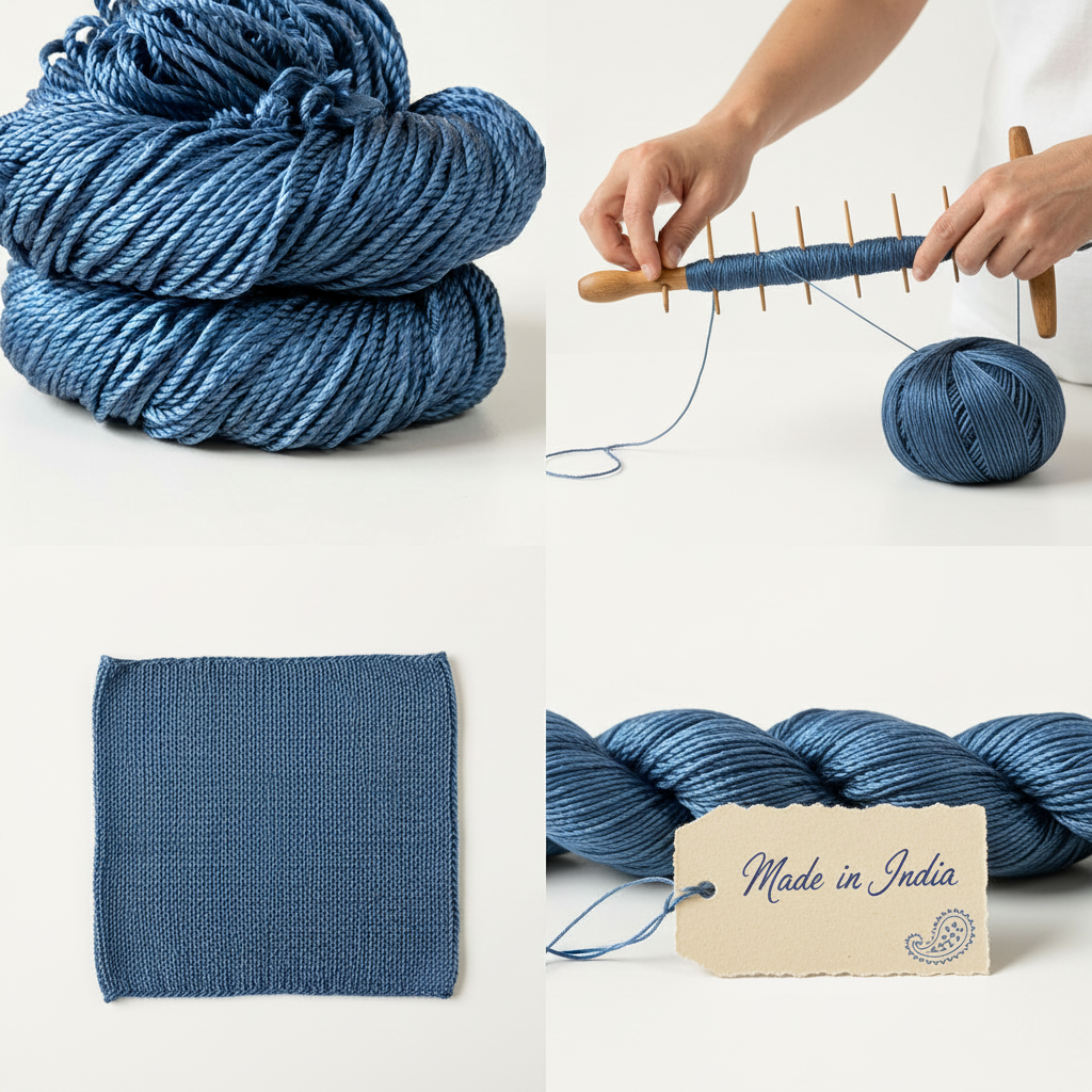 Knitsilk 3 Ply 100% Mulberry Silk Lace Weight Yarn | Perfect for Knitting, Crocheting & Weaving | Premium Quality Silk Yarn for Luxurious Projects (50g – 260 Yards, Twilight blue))