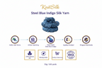 Knitsilk 3 Ply 100% Mulberry Silk Lace Weight Yarn | Perfect for Knitting, Crocheting & Weaving | Premium Quality Silk Yarn for Luxurious Projects (50g – 260 Yards, Twilight blue))