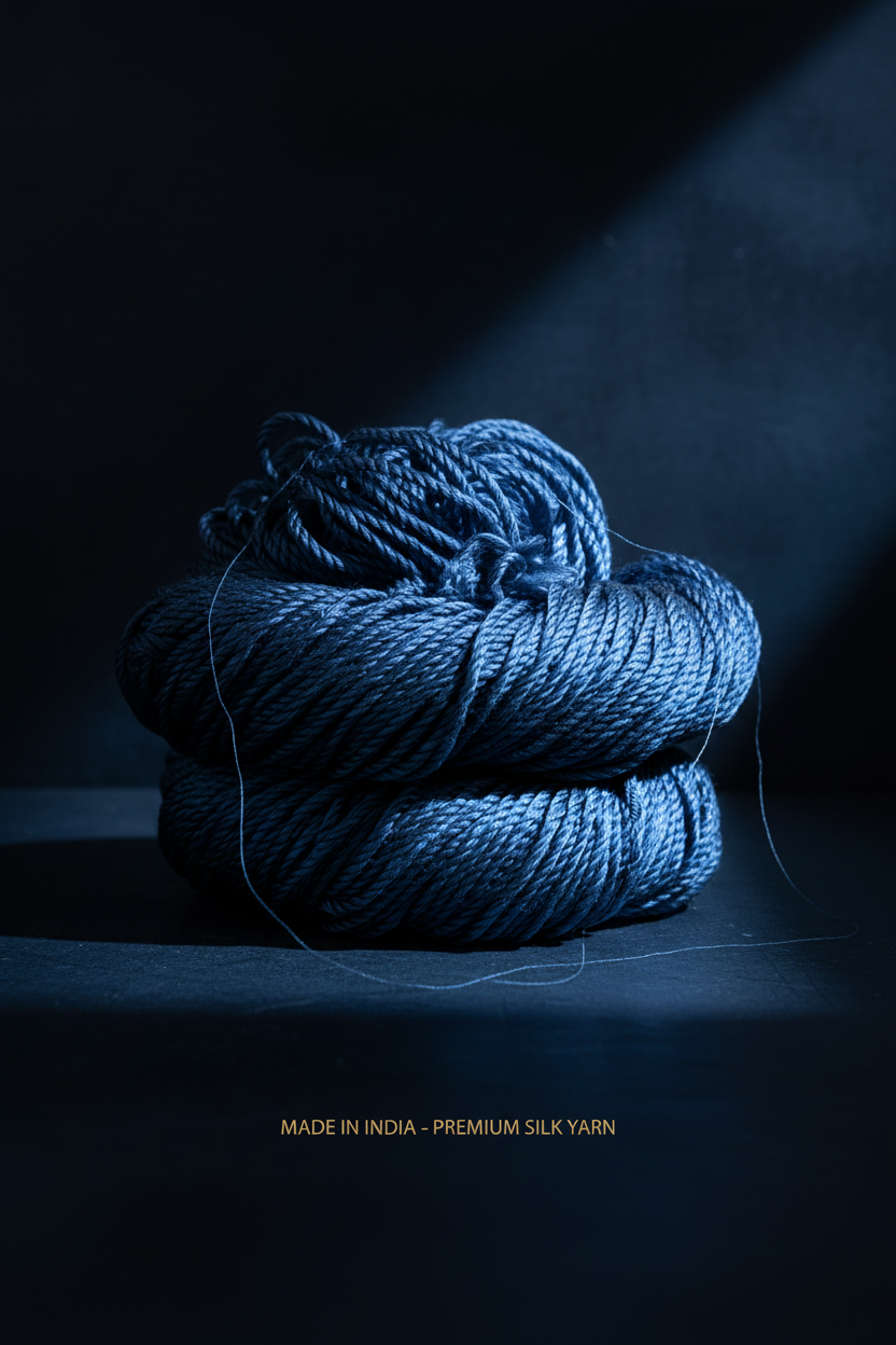 Knitsilk 3 Ply 100% Mulberry Silk Lace Weight Yarn | Perfect for Knitting, Crocheting & Weaving | Premium Quality Silk Yarn for Luxurious Projects (50g – 260 Yards, Twilight blue))