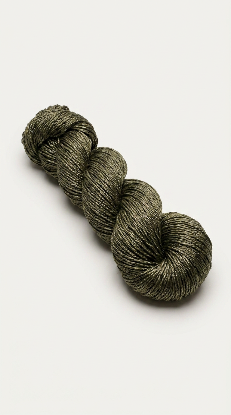 Knitsilk 3 Ply 100% Mulberry Silk Lace Weight Yarn | Perfect for Knitting, Crocheting & Weaving | Premium Quality Silk Yarn for Luxurious Projects (50g – 260 Yards, Olive)