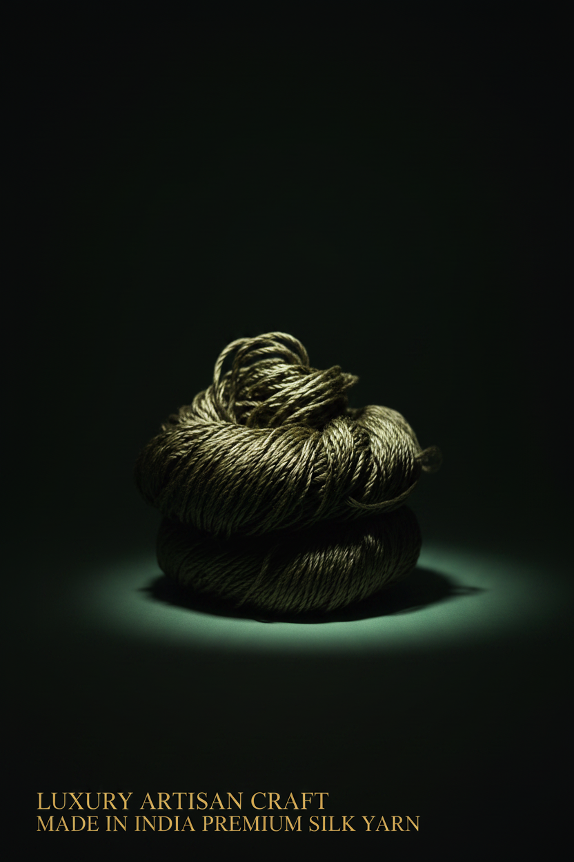 Knitsilk 3 Ply 100% Mulberry Silk Lace Weight Yarn | Perfect for Knitting, Crocheting & Weaving | Premium Quality Silk Yarn for Luxurious Projects (50g – 260 Yards, Olive)