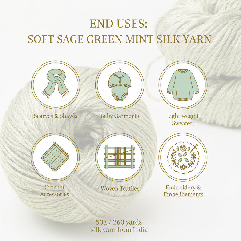 Knitsilk 3 Ply 100% Mulberry Silk Lace Weight Yarn | Perfect for Knitting, Crocheting & Weaving | Premium Quality Silk Yarn for Luxurious Projects (50g – 260 Yards, Butterscotch)
