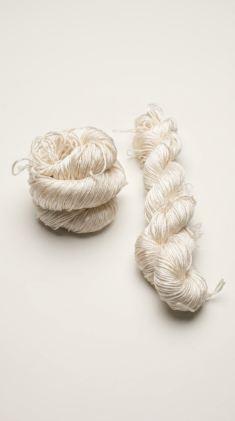 Knitsilk 3 Ply 100% Mulberry Silk Lace Weight Yarn | Perfect for Knitting, Crocheting & Weaving | Premium Quality Silk Yarn for Luxurious Projects (50g – 260 Yards, Ivory)