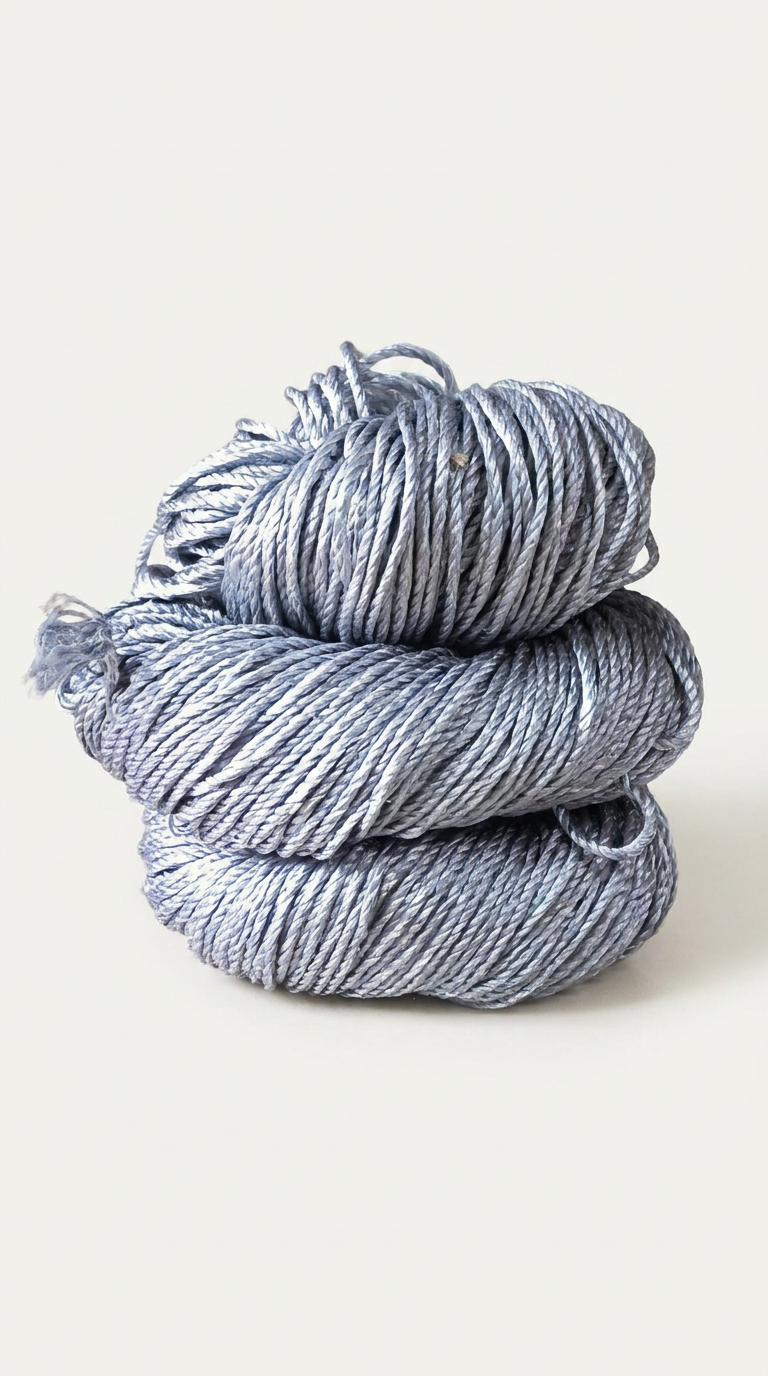Knitsilk 3 Ply 100% Mulberry Silk Lace Weight Yarn | Perfect for Knitting, Crocheting & Weaving | Premium Quality Silk Yarn for Luxurious Projects (50g – 260 Yards, Silver Surfer)