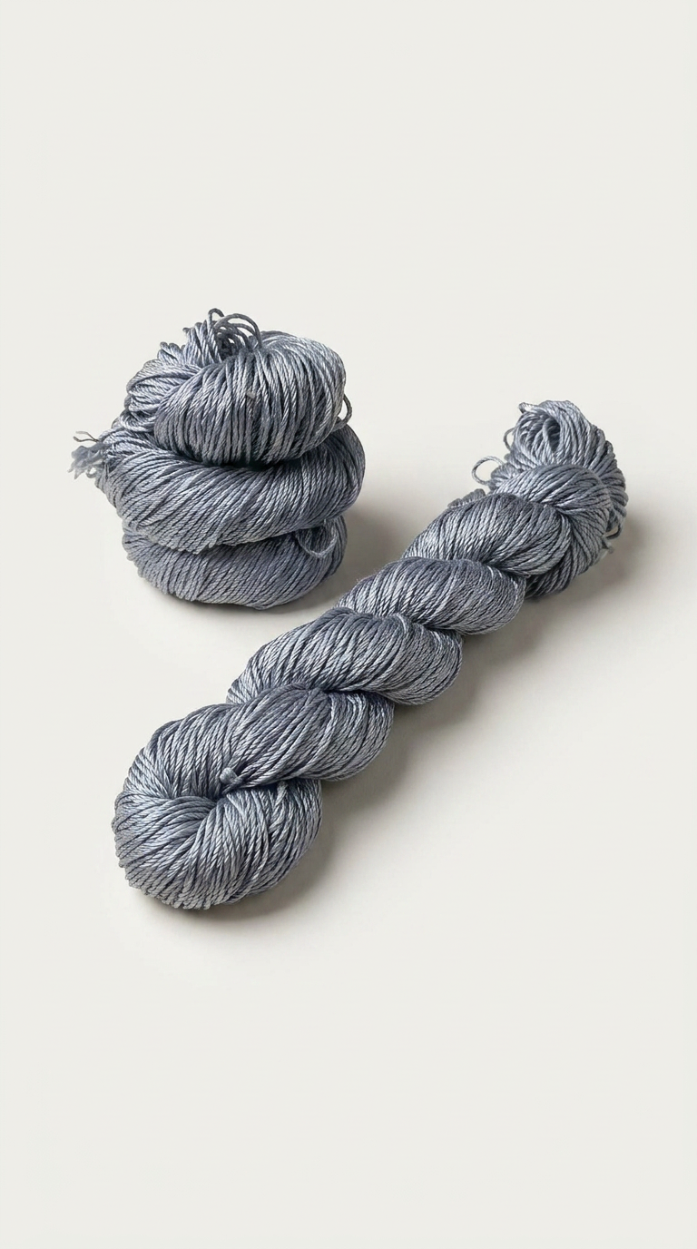 Knitsilk 3 Ply 100% Mulberry Silk Lace Weight Yarn | Perfect for Knitting, Crocheting & Weaving | Premium Quality Silk Yarn for Luxurious Projects (50g – 260 Yards, Silver Surfer)