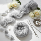 Knitsilk 3 Ply 100% Mulberry Silk Lace Weight Yarn | Perfect for Knitting, Crocheting & Weaving | Premium Quality Silk Yarn for Luxurious Projects (50g – 260 Yards, Silver Surfer)