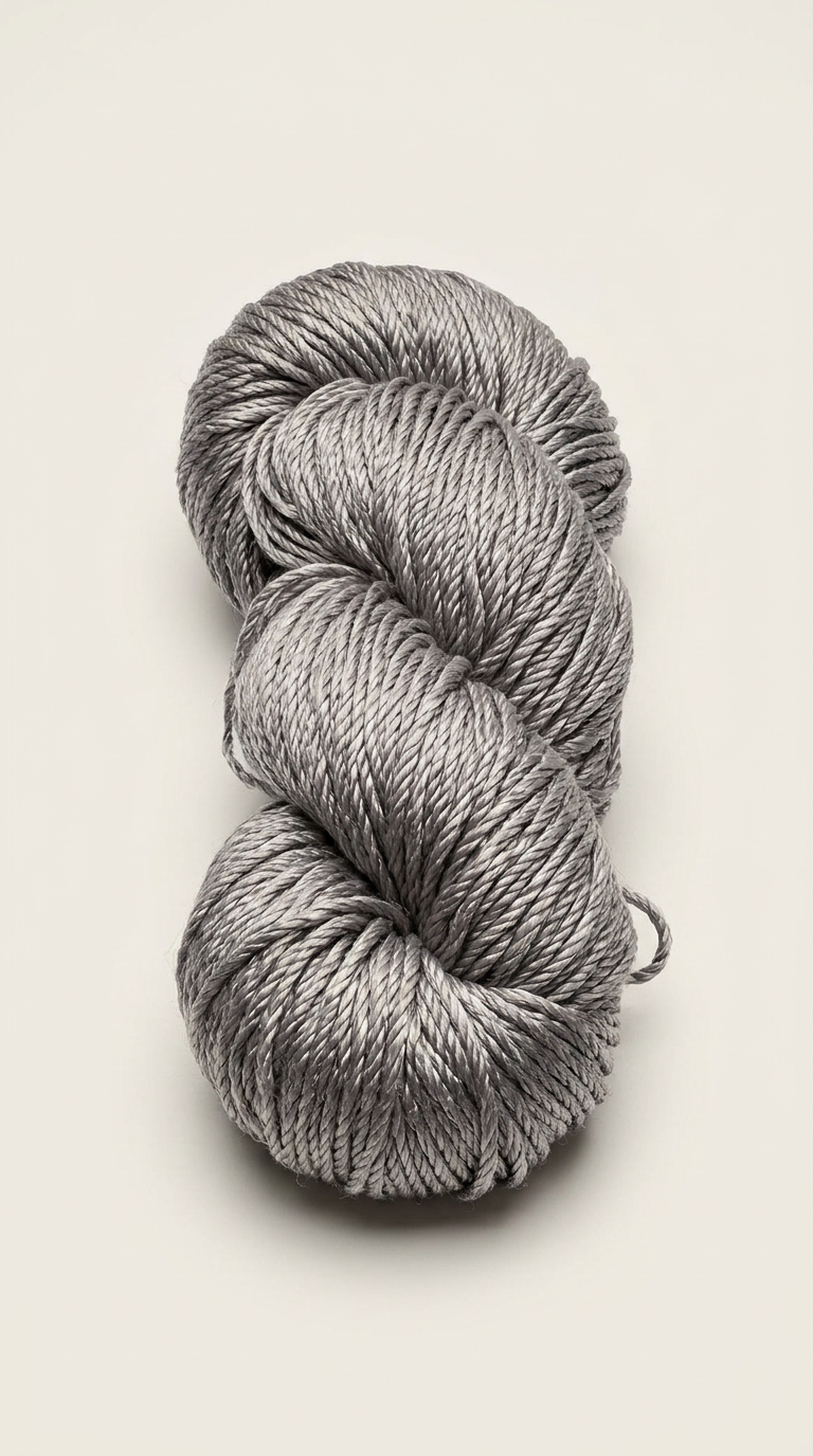 Knitsilk 3 Ply 100% Mulberry Silk Lace Weight Yarn | Perfect for Knitting, Crocheting & Weaving | Premium Quality Silk Yarn for Luxurious Projects (50g – 260 Yards, Grey)