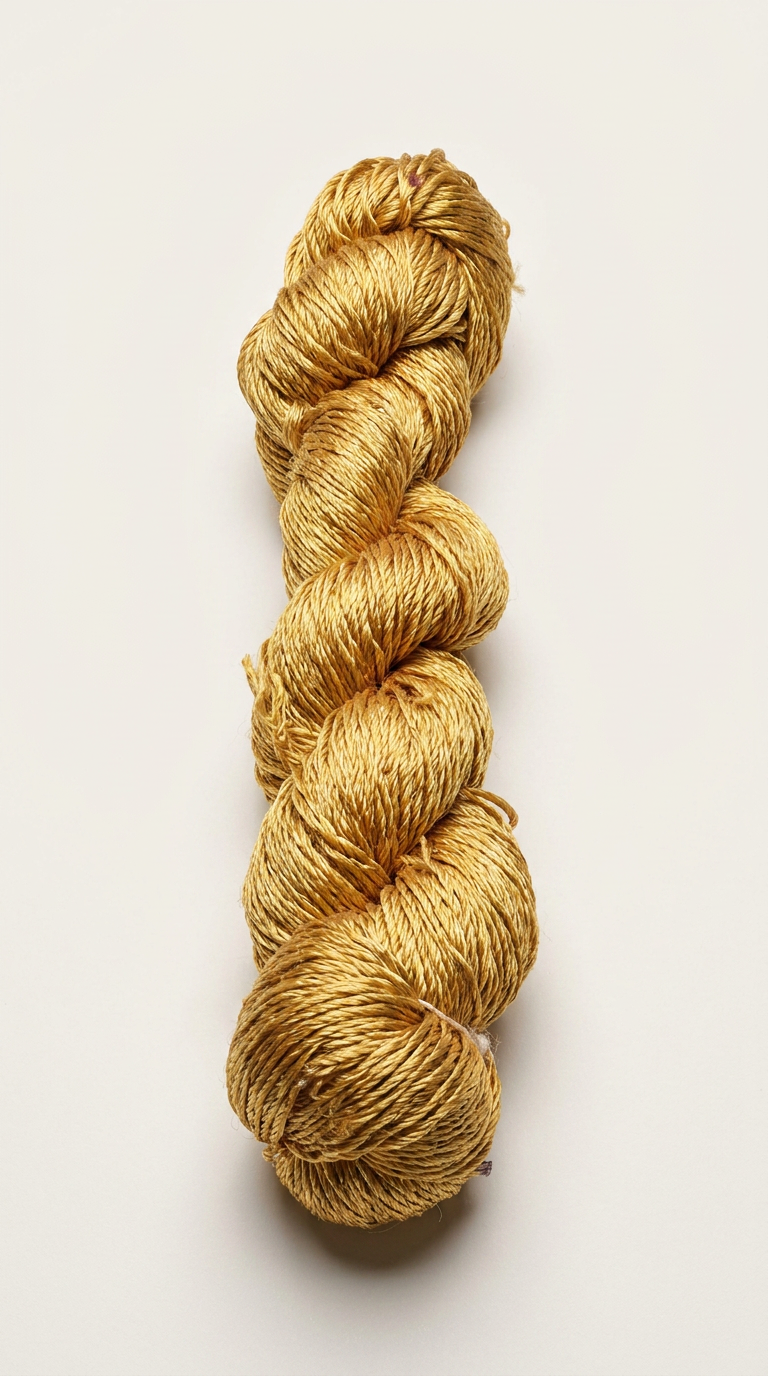 Knitsilk 3 Ply 100% Mulberry Silk Lace Weight Yarn | Perfect for Knitting, Crocheting & Weaving | Premium Quality Silk Yarn for Luxurious Projects (50g – 260 Yards, Golden mustard)