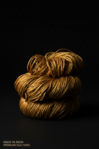 Knitsilk 3 Ply 100% Mulberry Silk Lace Weight Yarn | Perfect for Knitting, Crocheting & Weaving | Premium Quality Silk Yarn for Luxurious Projects (50g – 260 Yards, Golden mustard)