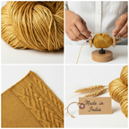 Knitsilk 3 Ply 100% Mulberry Silk Lace Weight Yarn | Perfect for Knitting, Crocheting & Weaving | Premium Quality Silk Yarn for Luxurious Projects (50g – 260 Yards, Golden mustard)