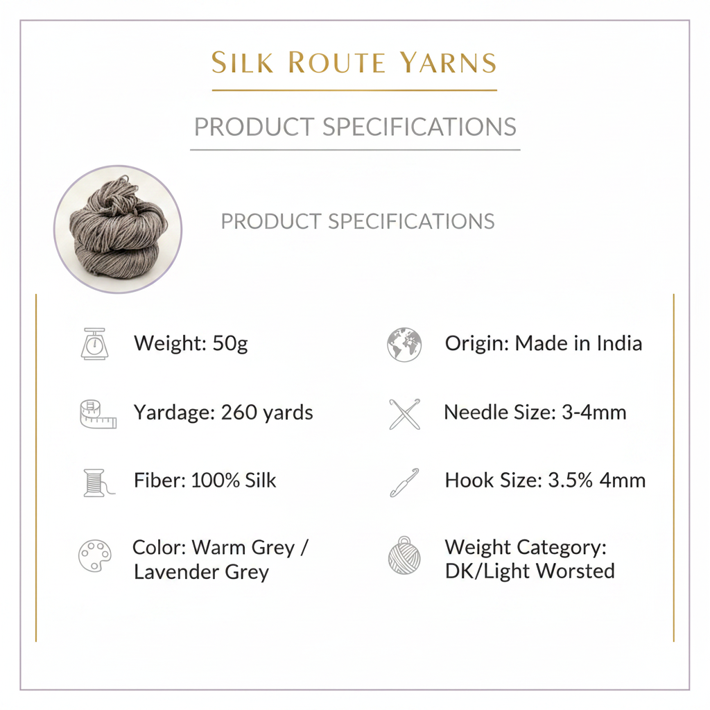 Knitsilk 3 Ply 100% Mulberry Silk Lace Weight Yarn | Perfect for Knitting, Crocheting & Weaving | Premium Quality Silk Yarn for Luxurious Projects (50g – 260 Yards, Bronze)